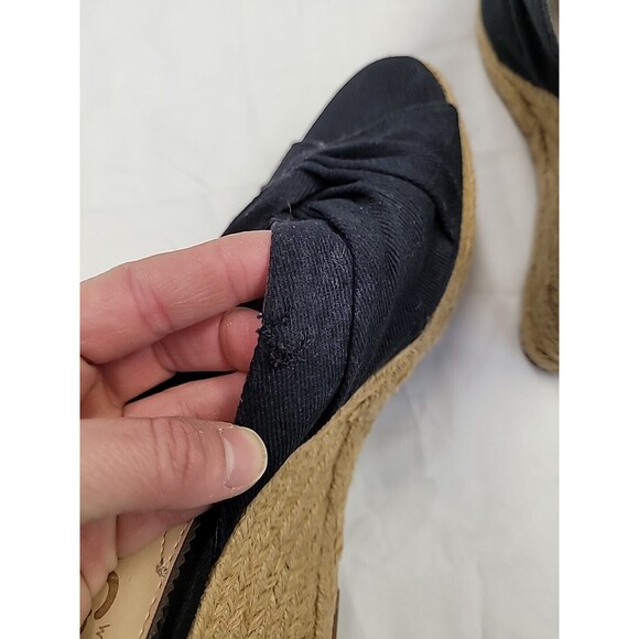 Circus‎ By Sam Edelman Women's 10 Knot Espadrille Wedge Clog Mules Sandals Black - Picture 9 of 11